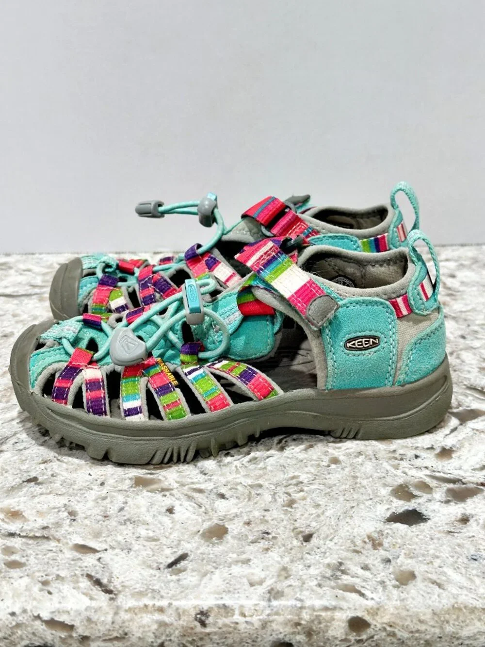 Keen Whisper Kids Sandals Size 12 Raya Fusion Multicolor Water Hiking Shoes Play